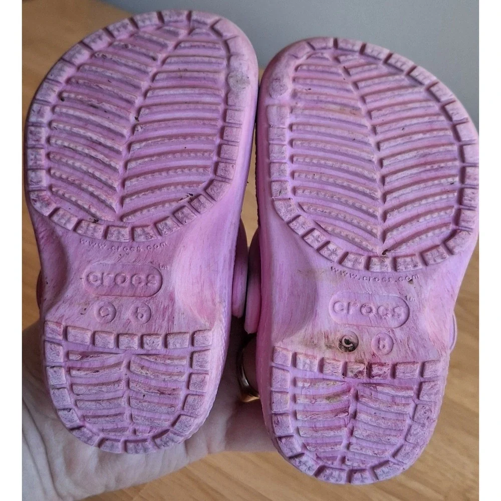 Crocs Classic Clog Kids Toddler C5 Pink Marbled Slip On Comfort Shoes Sandals